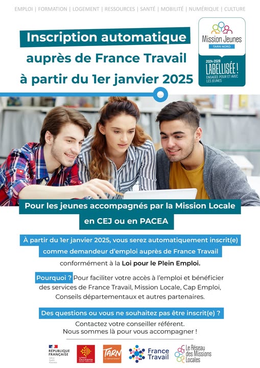 Inscription France Travail CEJ et PACEA