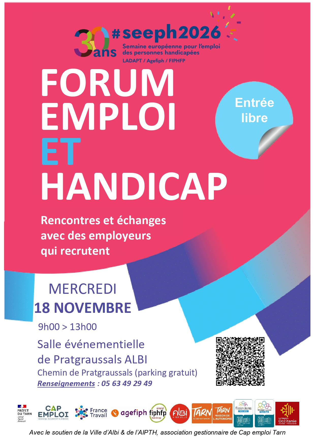 Affiche forum départemental Emploi et Handicap SEEPH 2026