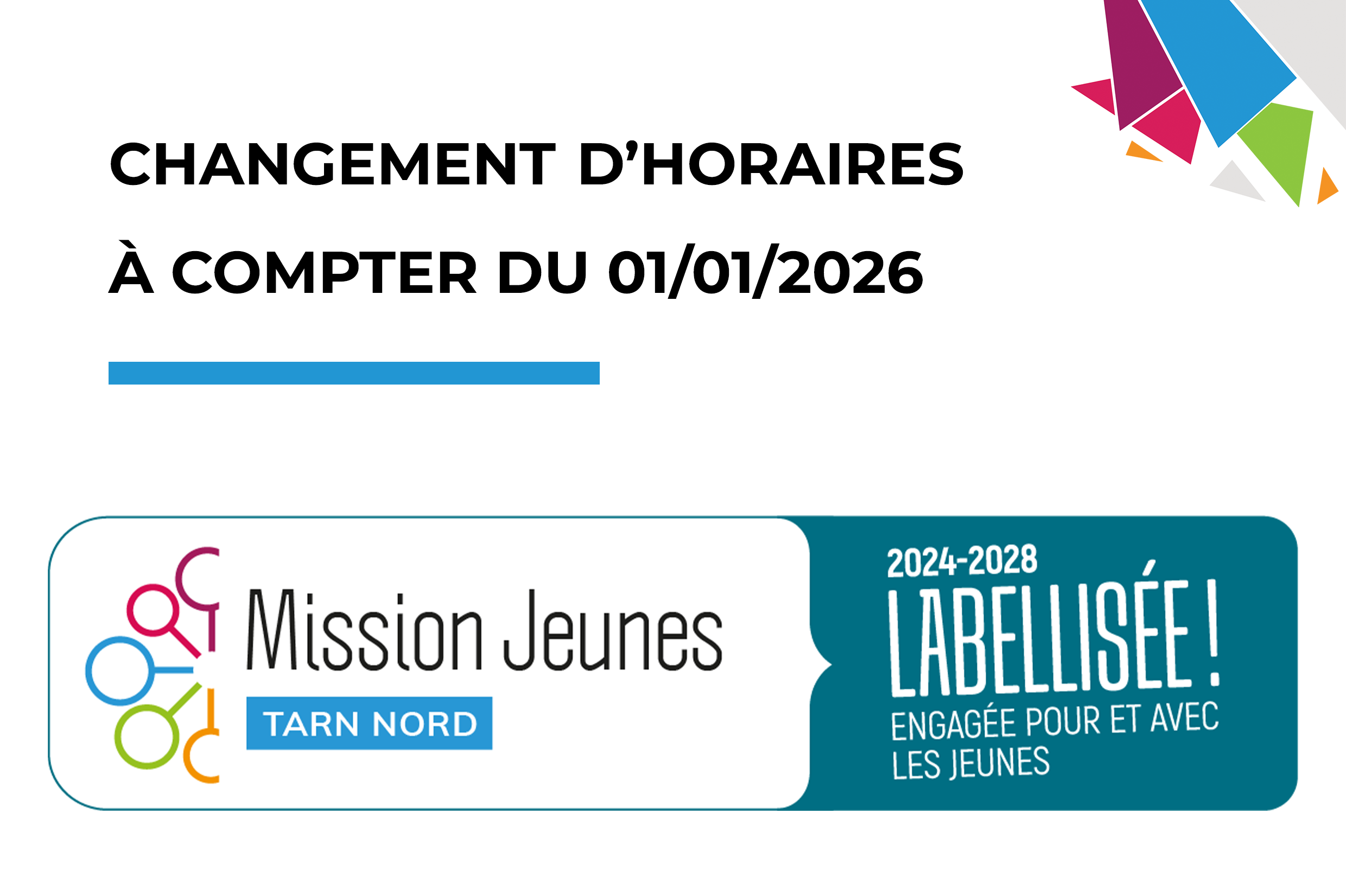 Nouveaux horaires 01-01